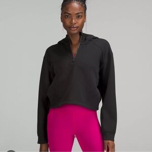 Lululemon Black Cropped Half Zip Hoodie Sweatshirt